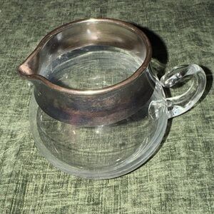 Glass Pitcher with Black Rim